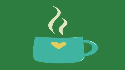 Cup of coffee heart figure composition style emotion scene design movement Stock-Footage 335147394