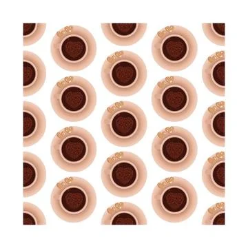 Cup of coffee with a heart made of bubbles Stock Illustration