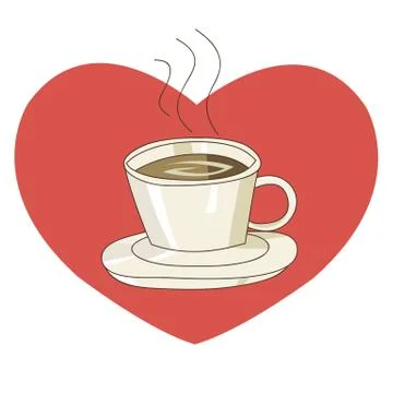 Cup of coffee with heart shape Stock Illustration