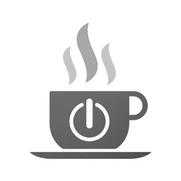 Cup of coffee icon  with an off button Ilustración de archivo