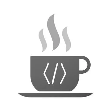 Cup of coffee icon  with a code sign イラスト素材