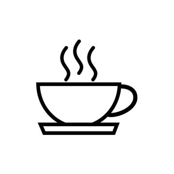 Cup of coffee icon. Cup flat icon. Thin line signs for design logo, visit card Stock Illustration