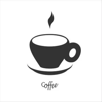 Cup of coffee, Icon in flat graphic style Stock Illustration