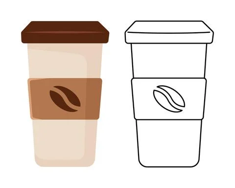 Cup of coffee, icon in flat style Stock Illustration