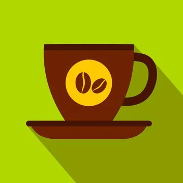 Cup of coffee icon, flat style Stock Illustration