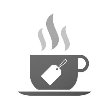 Cup of coffee icon  with a label Stock Illustration