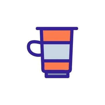Cup of coffee icon vector. Isolated contour symbol illustration Stockillustratie