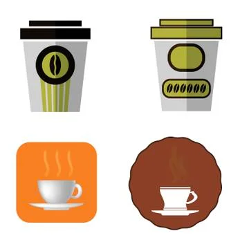 Cup of Coffee Icons Stock Illustration