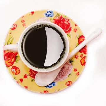 Cup with coffee on isolated background Stock Photos