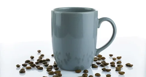 Cup of coffee isolated on white background Stock Footage 102455803