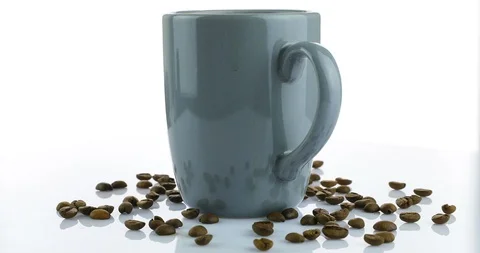 Cup of coffee isolated on white background Stock Footage 102456031