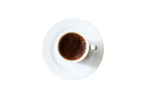 Cup of coffee isolated on white background with clipping path Stock Photos