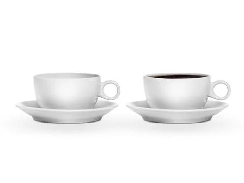 Cup of coffee isolated on white background Stock Photos