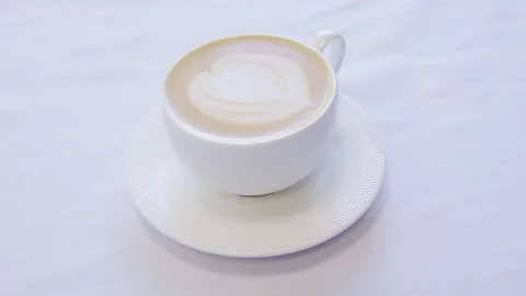 A cup of coffee. Latte art Stock Footage 286843541