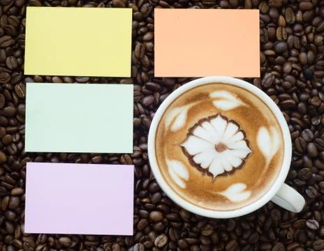 Cup of coffee with latte art Stock Photos