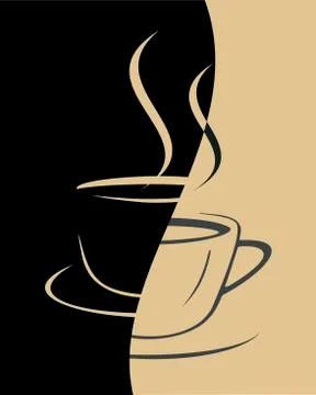 Cup of coffee latte Stock Illustration