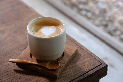 Cup of coffee latte Stock Photos