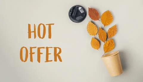 Cup of coffee with a leaf on top of it Stock Illustration