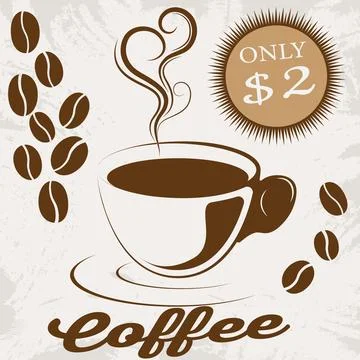 A cup of coffee on a light background, coffee time graphics, picture for a .. Stock Illustration