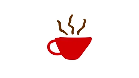Cup of coffee looping animation on white background Stock Footage 340105536
