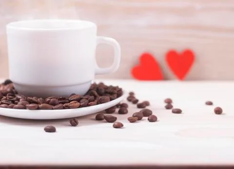 Cup of coffee with love Stock Photos