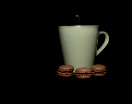 Cup of coffee with macaron Fotos Stock