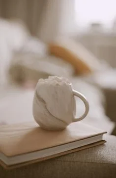 Cup of coffee with marshmallows Stock Photos