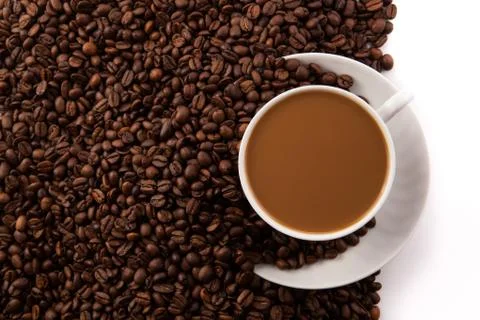 Cup of coffee with milk Stock Photos