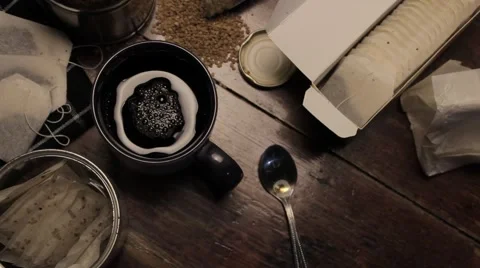 Cup of coffee moving Stock Footage 50450582