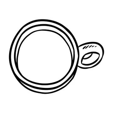 Cup coffee or tea doodle sketch. Hand drawn cartoon style mug image Illustrazione stock