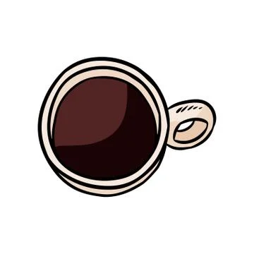 Cup coffee or tea doodle sketch. Hand drawn cartoon style mug image Vector is Stock Illustration