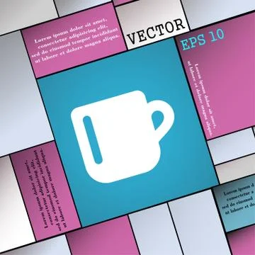 Cup coffee or tea icon sign. Modern flat style for your design. Vector Stock Illustration