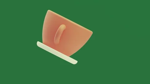 Cup of coffee on an orange saucer object Stock Footage 335980315
