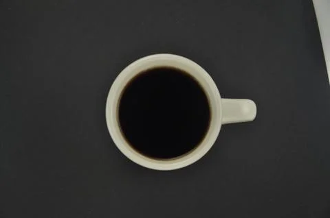 A cup of coffee from overhead Foto stock