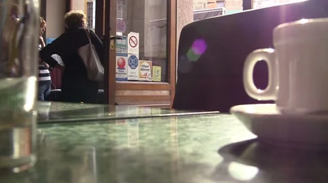 Cup of coffee panning Stock Footage 8681809