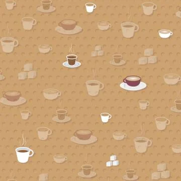 Cup of Coffee Pattern  - Vector Illustration. Illustrazione stock