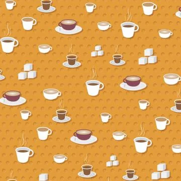 Cup of Coffee Pattern  - Vector Illustration. Stock Illustration