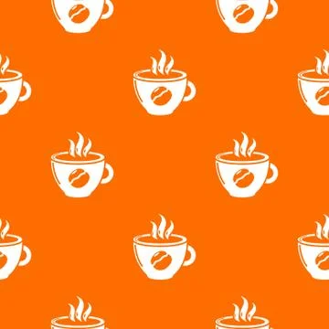 Cup coffee pattern vector orange イラスト素材