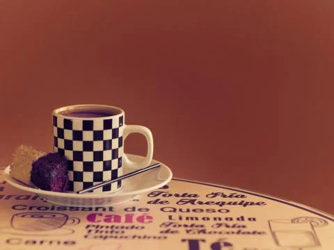 Cup of Coffee with Pie Stock Photos