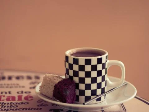 Cup of Coffee with Pie Stock Photos