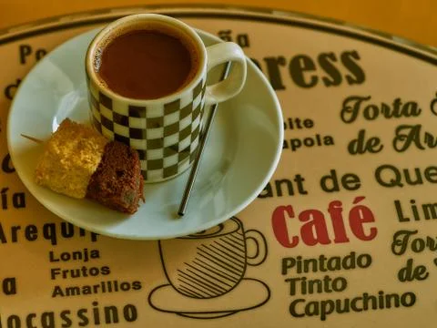 Cup of Coffee with Pie Stock Photos