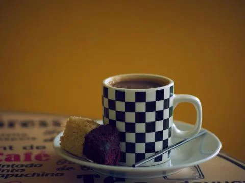 Cup of Coffee with Pie Stock Photos