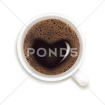 Cup of coffee with prediction of love, vector illustration Stock Illustration