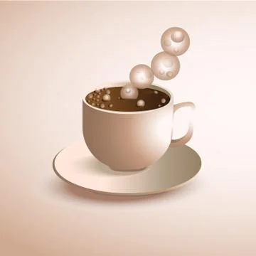 Cup of coffee realistic vector Stock Illustration