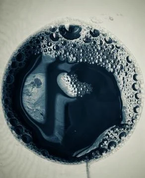 A cup of coffee seen from above Foto stock