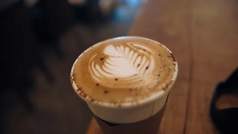 Cup of coffee served to go Stock Footage 115254013