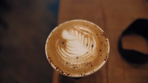 Cup of coffee served to go Stock Footage 115254759