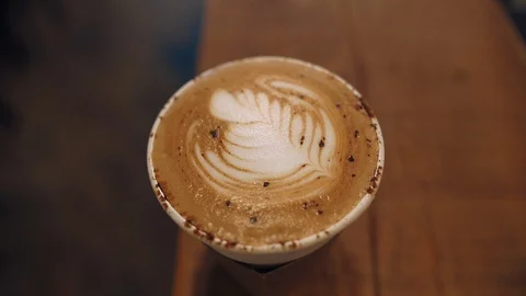 Cup of coffee served to go Stock Footage 115254976