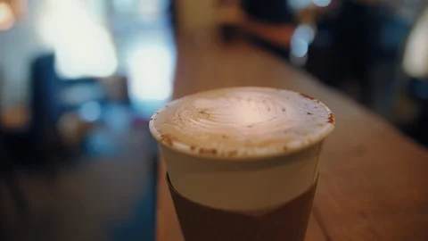 Cup of coffee served to go Stock Footage 115255180