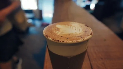 Cup of coffee served to go Stock Footage 115255519